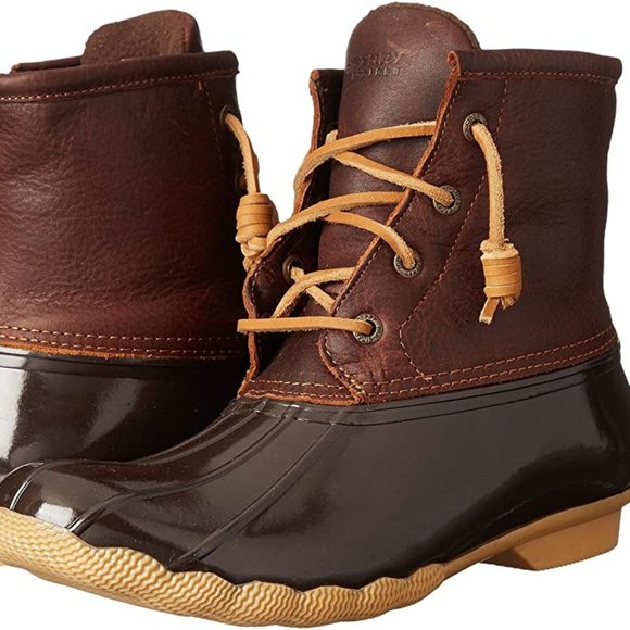 Sperry Shoes - Sperry $120 Saltwater Tan / Dark Brown Duck Boots Sz 9.5 NWT!